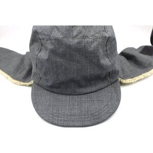 L.L.Bean Mens Insulated Trapper Winter Hat W/ Earflaps Gray & Sherpa Lining L/XL